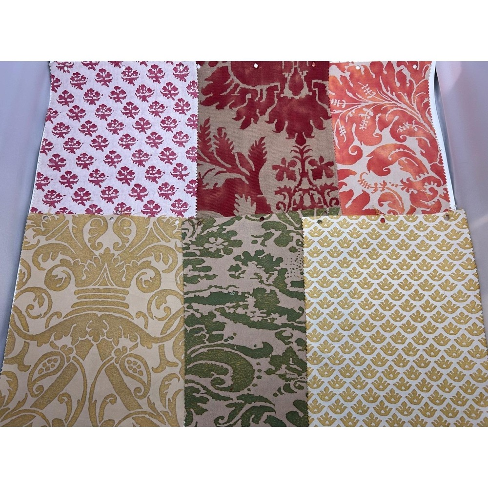 Vtg Six Rare FORTUNY Sample Pieces - Stunning Hard to Find Patterns & Colors